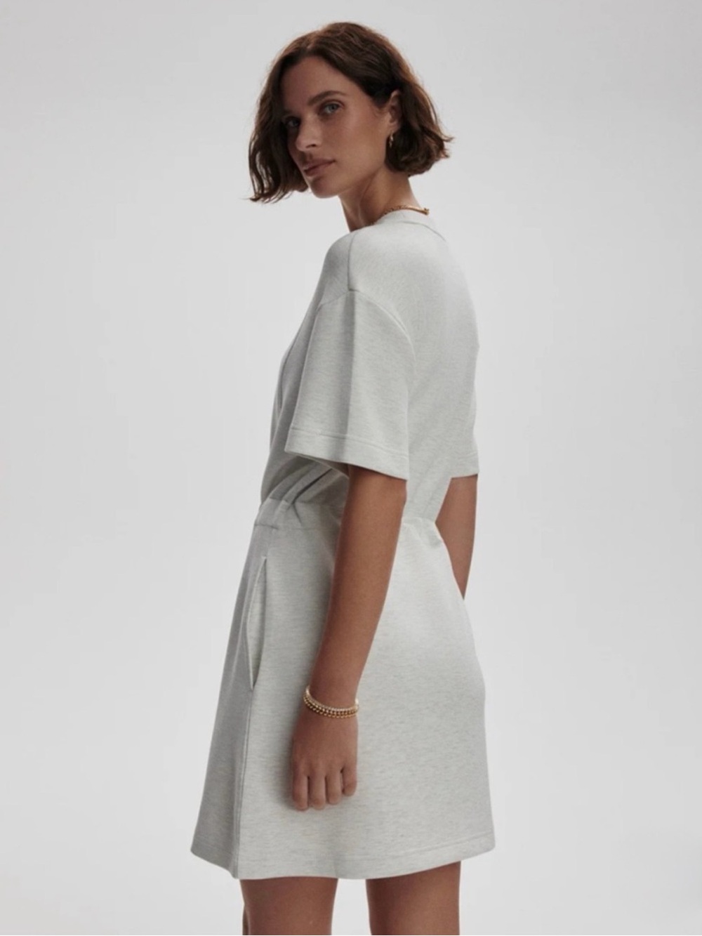 Varley Maple Dress 2.0 Doublesoft Casual Drawstring Knit T-Shirt Dress - Picture 3 of 15